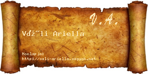 Váli Ariella névjegykártya